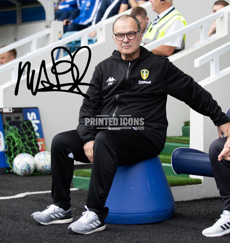 Marcelo Bielsa Leeds United signed autograph print memorabilia