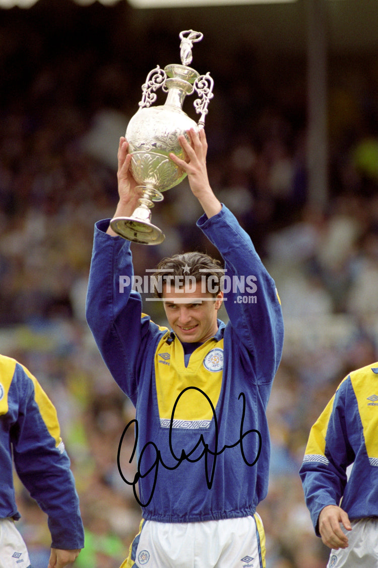 Gary Speed Leeds United 1991 92 title celebration signed autograph print
