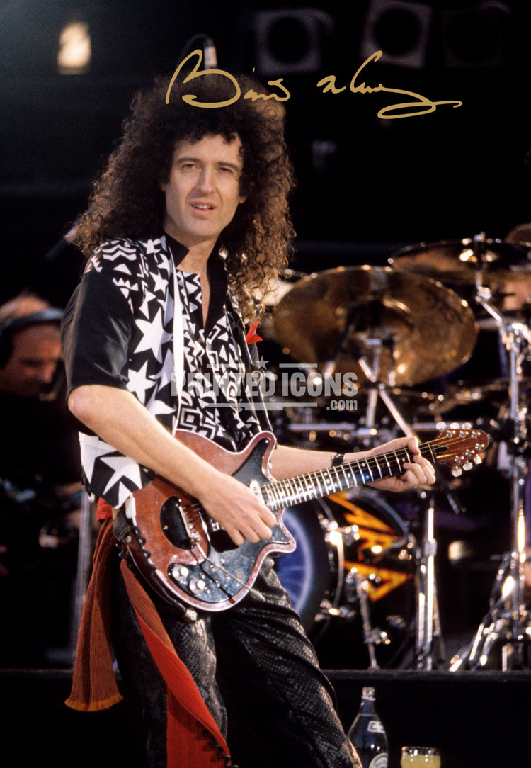 Brian May Queen guitarist autograph print signed-style memorabilia