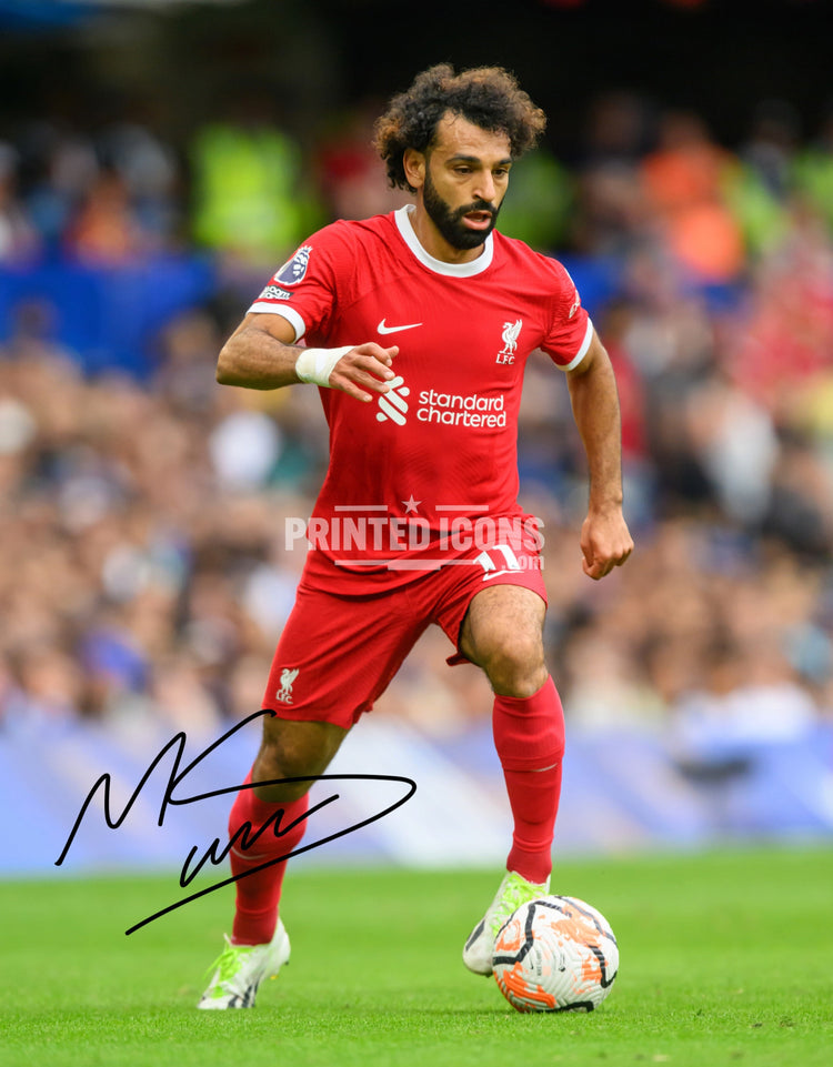 Mo Salah Liverpool signed-style autograph football print