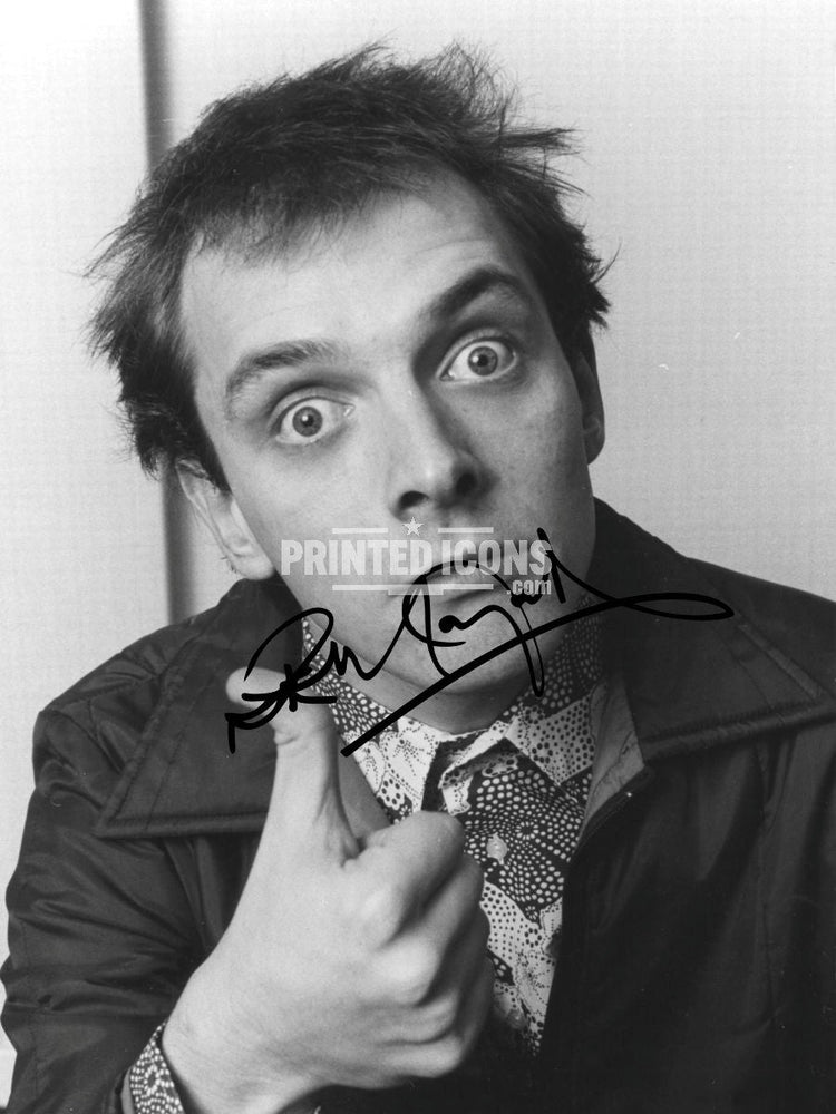 Rik Mayall as Richie in Bottom autograph printed signed photo. Rik Mayall Autograph.