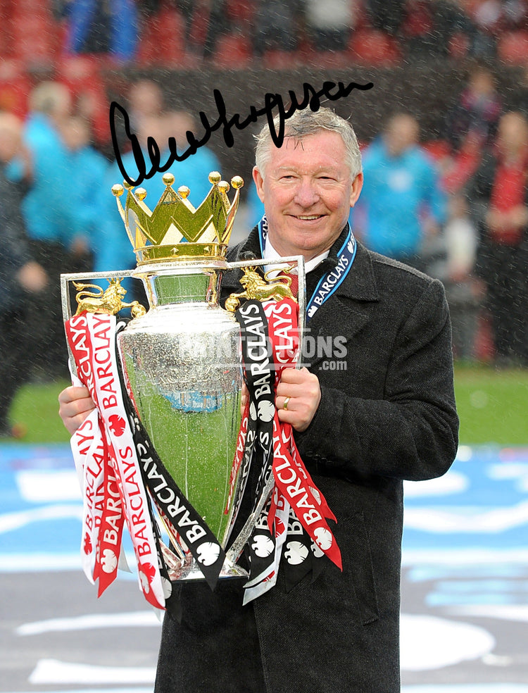 Sir Alex Ferguson signed memorabilia and Manchester United autograph print
