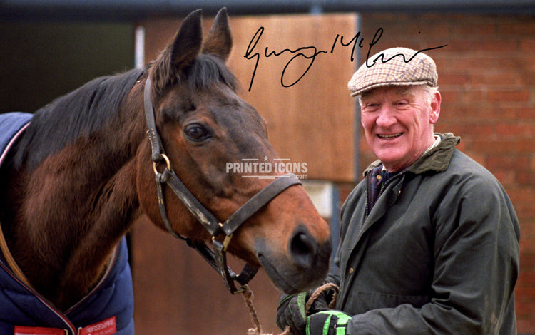 Ginger McCain and Red Rum signed horse racing memorabilia print