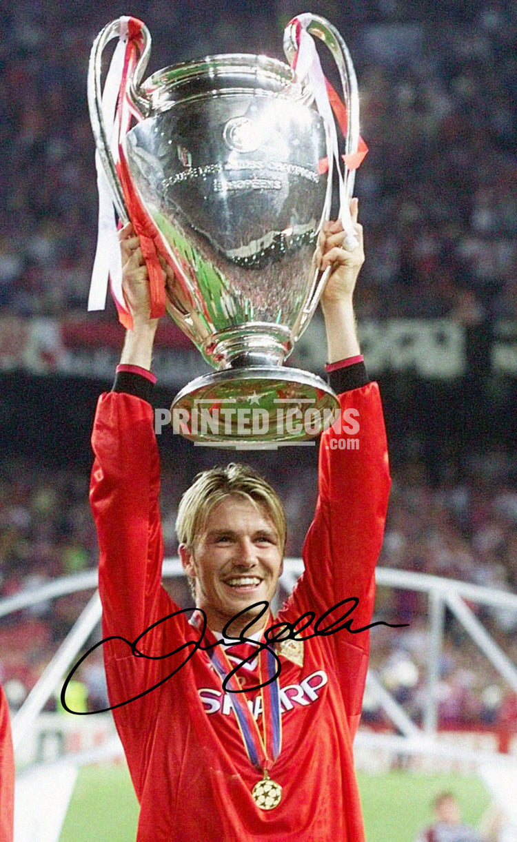 David Beckham Manchester United signed memorabilia and autograph photo print
