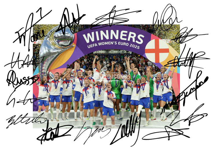 England Lionesses signed memorabilia and autograph football print