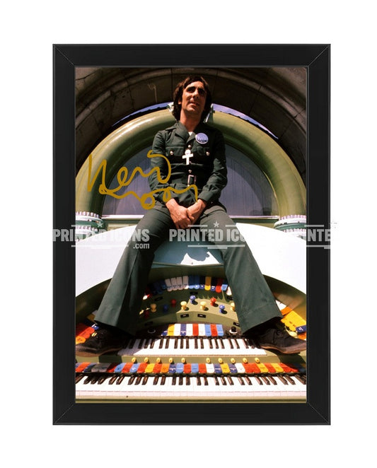 Keith Moon The Who signed print with reproduced autograph