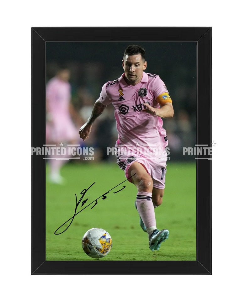 Lionel Messi Inter Miami signed print with reproduced autograph
