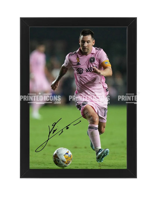 Lionel Messi Inter Miami signed print with reproduced autograph