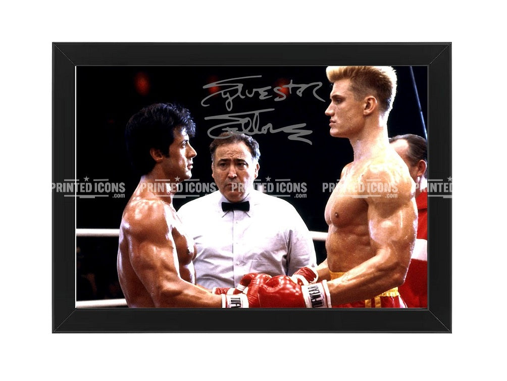 Sylvester Stallone Rocky IV Ivan Drago signed print with autograph