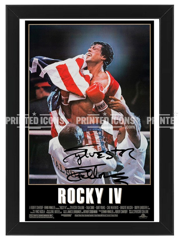 Signed (printed photo) of Sylvester Stallone from the movie Rocky Balboa. A printed autograph taken from a genuine, certified (certificate of authenticity) autograph. A stunning signature. The print is available in a range of sizes with various framing options available. 