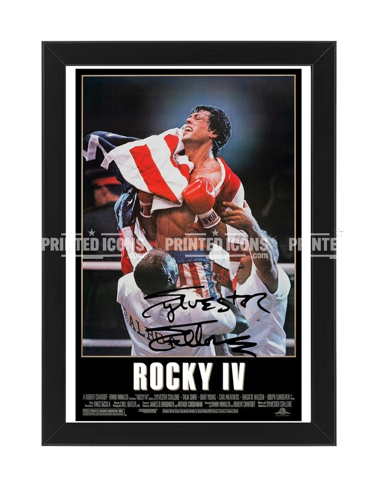 Sylvester Stallone Rocky IV signed print with printed autograph