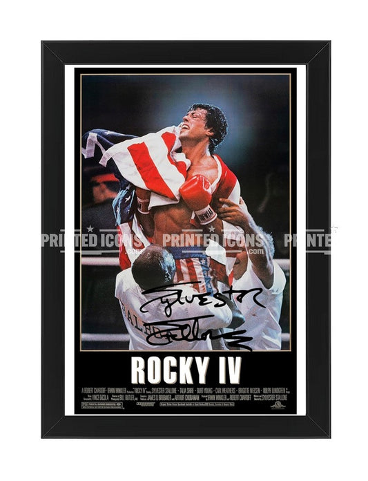 Sylvester Stallone Rocky IV signed print with printed autograph