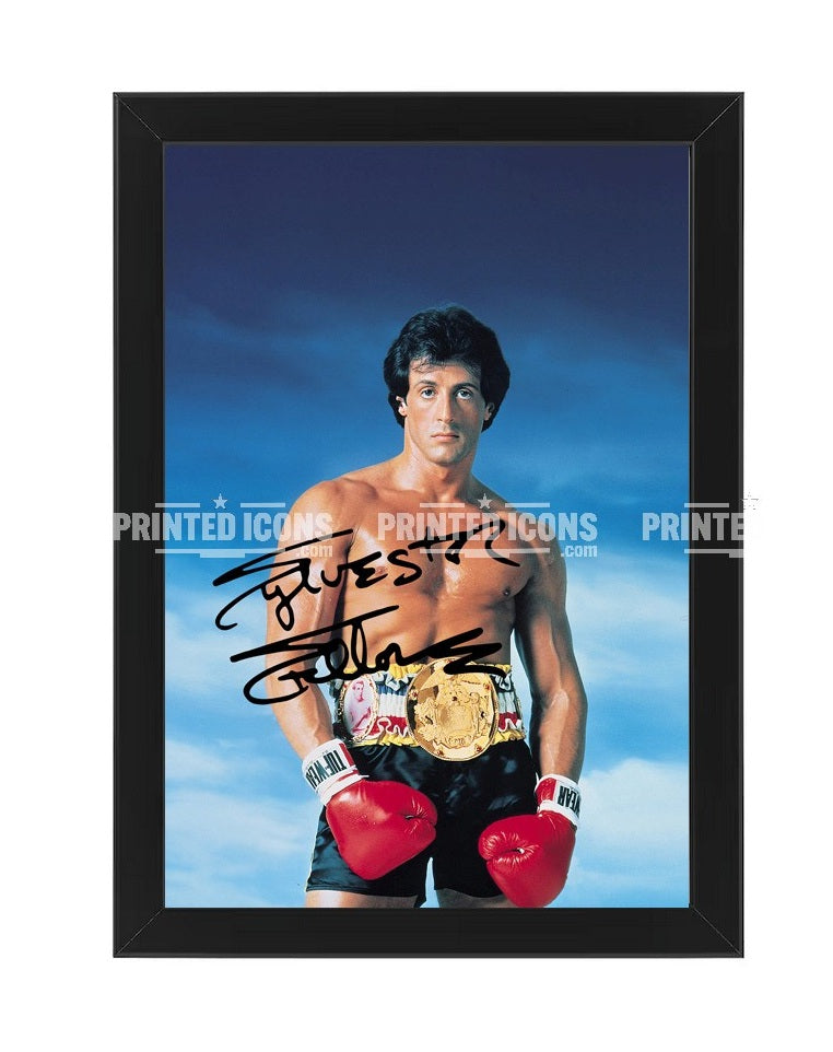 Sylvester Stallone Rocky Balboa signed print with printed autograph