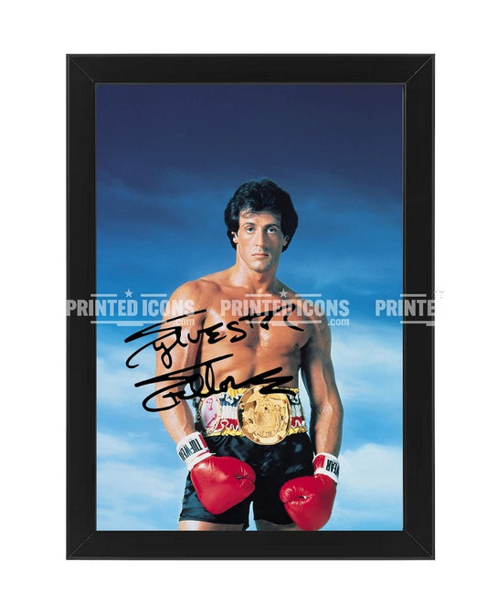 Sylvester Stallone Rocky Balboa signed print with printed autograph