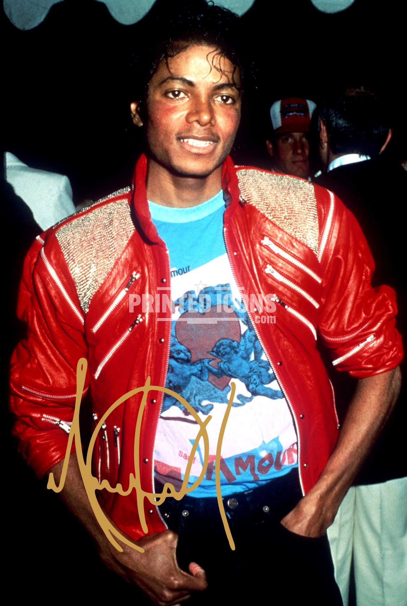 Signed (printed photo) of Michael Jackson. A printed autograph taken from a genuine, certified (certificate of authenticity) autograph. A stunning signature. The print is available in a range of sizes with various framing options available. 