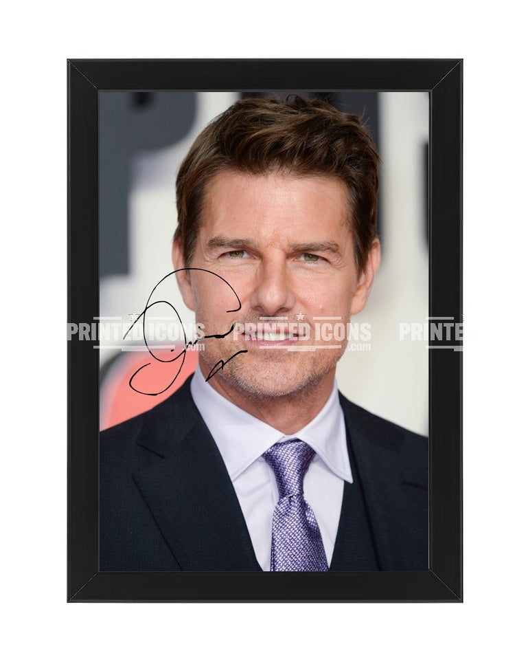 Tom Cruise signed photo print with printed autograph and black frame