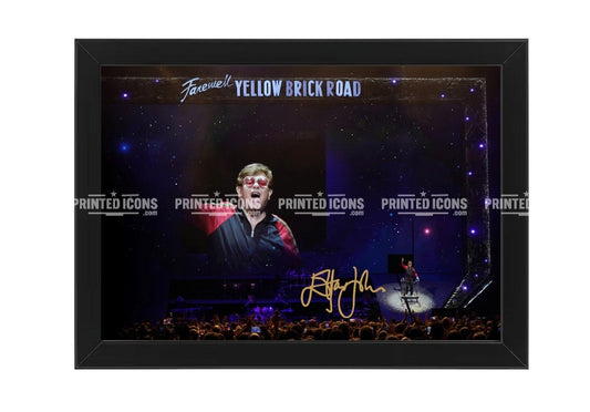 Framed Elton John Farewell tour printed autograph wall art