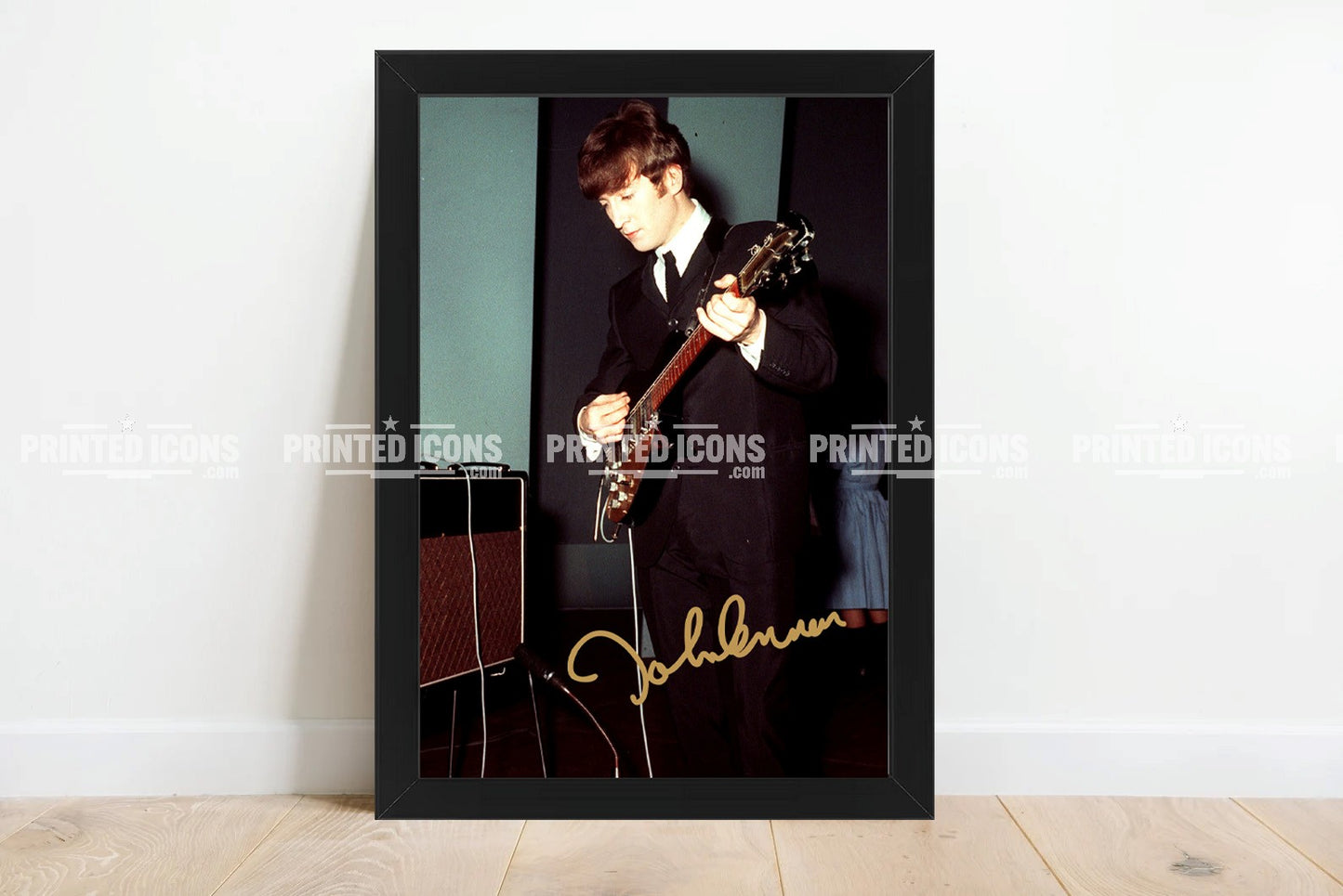Signed (printed photo) of Johnny Cash. A printed autograph taken from a genuine, certified (certificate of authenticity) autograph. A stunning signature. The print is available in a range of sizes with various framing options available. 