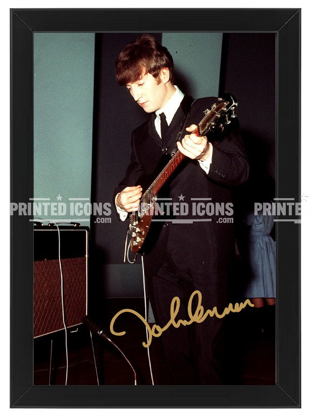 Signed (printed photo) of Johnny Cash. A printed autograph taken from a genuine, certified (certificate of authenticity) autograph. A stunning signature. The print is available in a range of sizes with various framing options available. 