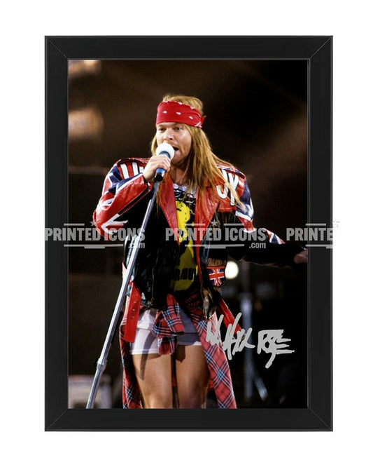Axl Rose Guns N' Roses framed signed photo print with red bandana