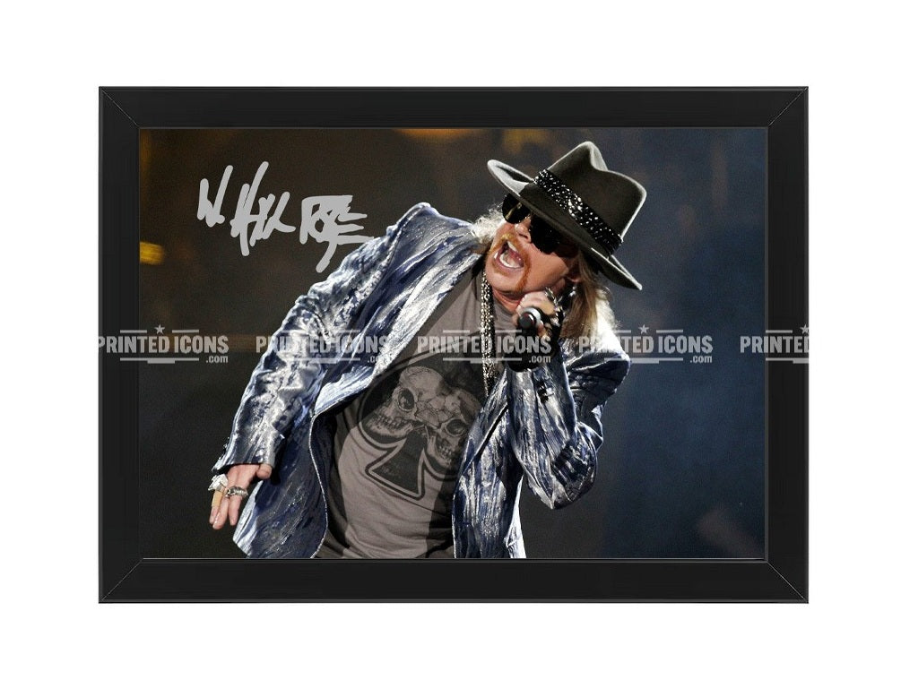 Axl Rose Guns N' Roses framed signed photo print with printed autograph