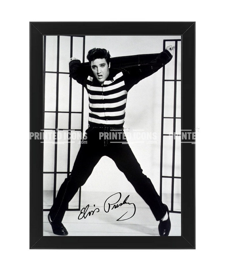 Framed Elvis Presley Jailhouse Rock portrait autograph print