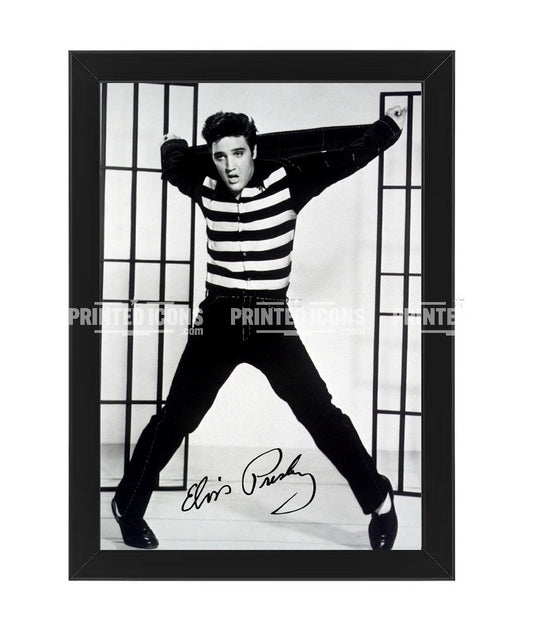 Framed Elvis Presley Jailhouse Rock portrait autograph print