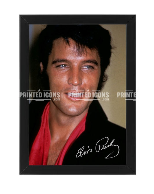 Framed Elvis Presley portrait autograph print