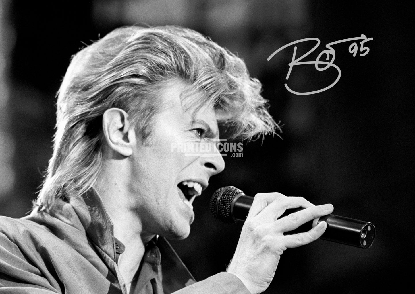 Signed (printed photo) of David Bowie. A printed autograph taken from a genuine, certified (certificate of authenticity) David Bowie autograph. A stunning signature. The print is available in a range of sizes with various framing options available.