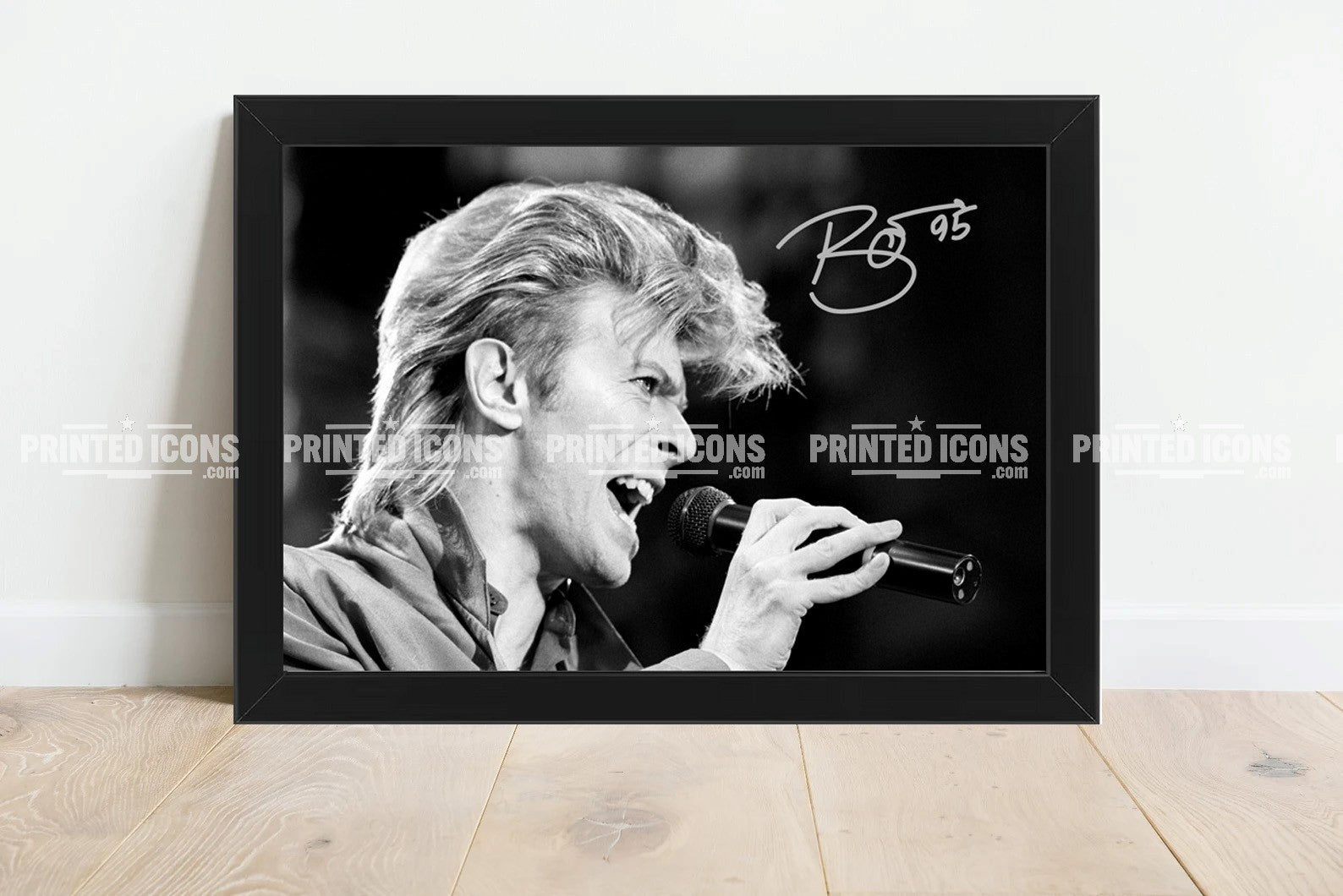 Signed (printed photo) of David Bowie. A printed autograph taken from a genuine, certified (certificate of authenticity) David Bowie autograph. A stunning signature. The print is available in a range of sizes with various framing options available.