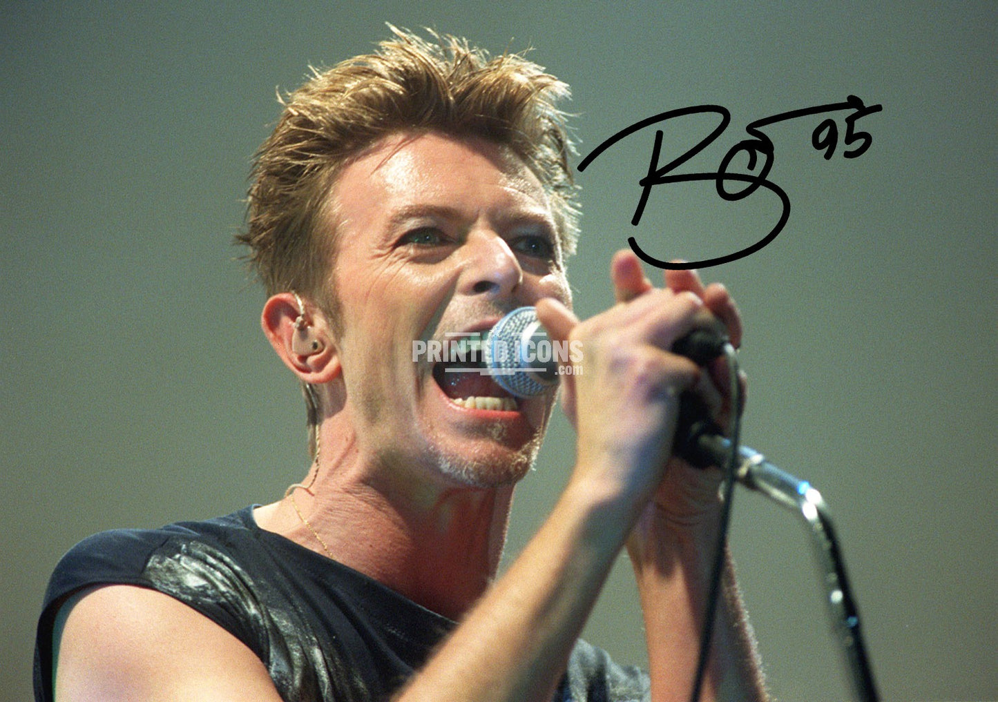 Signed (printed photo) of David Bowie. A printed autograph taken from a genuine, certified (certificate of authenticity) David Bowie autograph. A stunning signature. The print is available in a range of sizes with various framing options available.