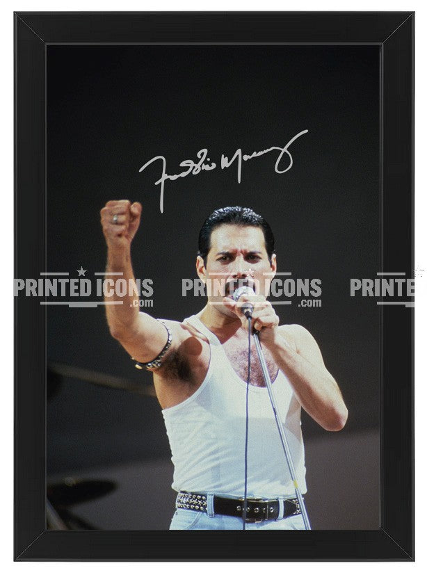 Freddie Mercury Signed Print Photo Queen Autograph Live Aid