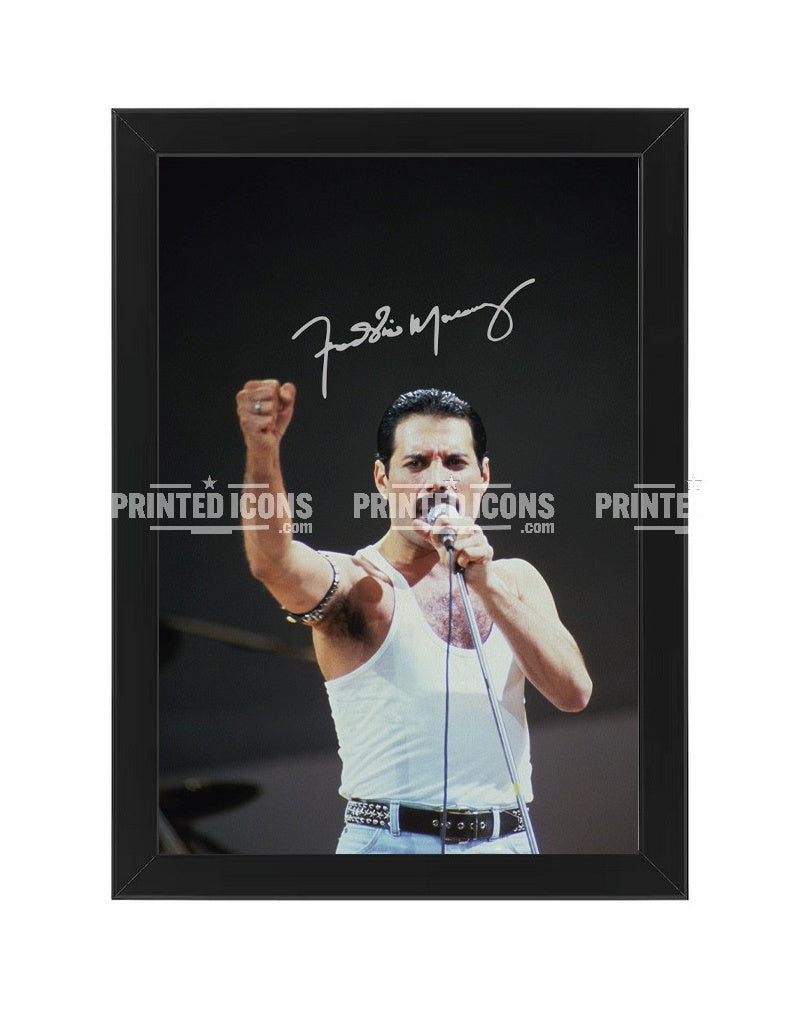 Freddie Mercury Signed Print Photo Queen Autograph Live Aid