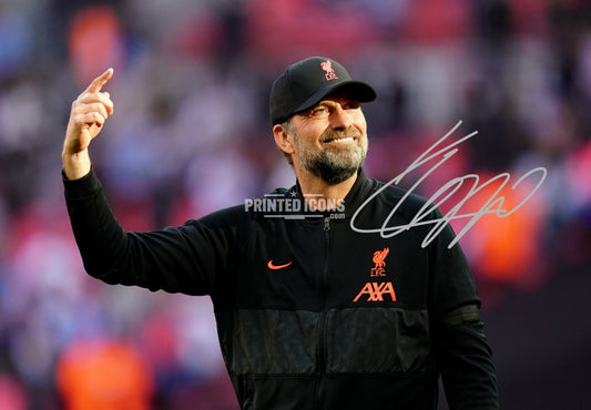 Jurgen Klopp final Liverpool game signed photo print gift. Anfield last match. In a black frame. A great print.