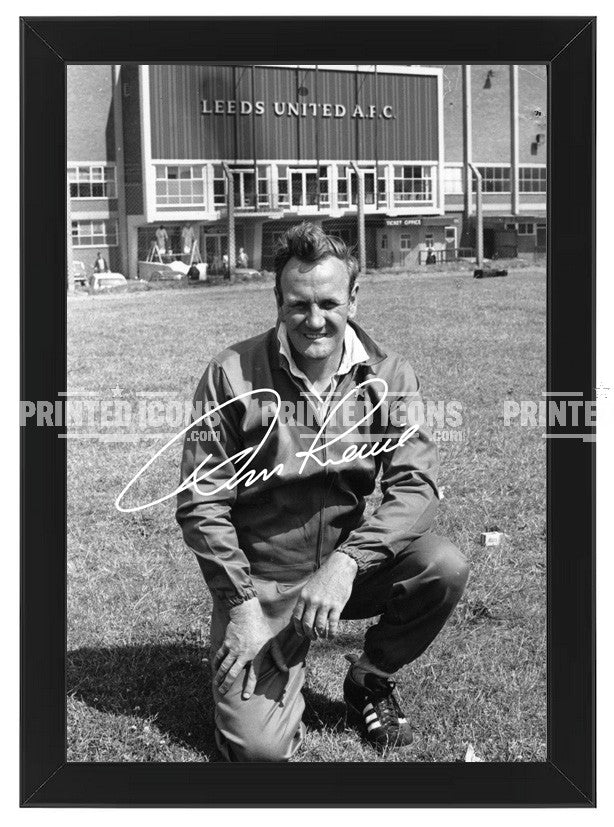 Don Revie signed Leeds United photo. A printed autograph (from a certified original) on a Leeds United photo. Framing Available. A great gift for a Leeds United fan.