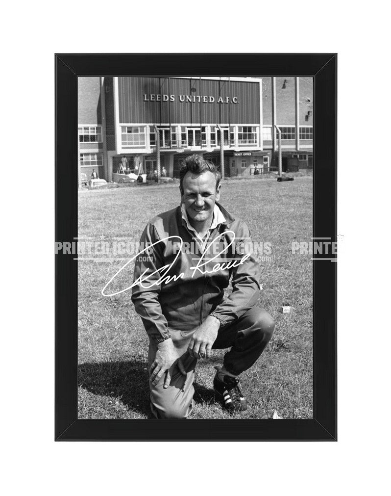 Don Revie signed Leeds United photo. A printed autograph (from a certified original) on a Leeds United photo. Framing Available. A great gift for a Leeds United fan.