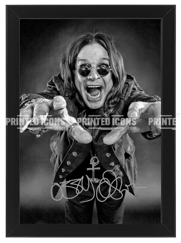 Framed Ozzy Osbourne Black Sabbath signed photo print