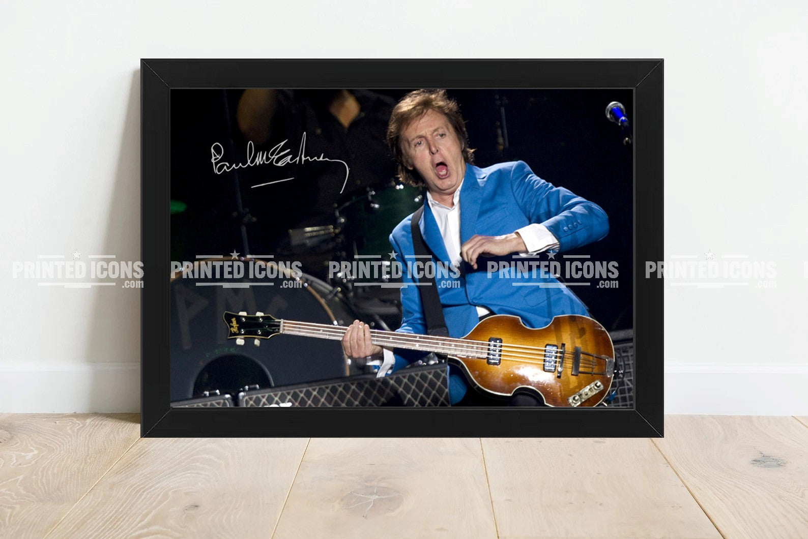Signed (printed autograph) photo of Paul McCartney from The Beatles. Paul was an integral part of The Beatles alongside band members: John Lennon, Ringo Starr and George Harrison. A printed autograph taken from a genuine, certified (certificate of authenticity)  autograph. A stunning signature. The print is available in a range of sizes with various framing options available. A framed photo version is the perfect gift for any fan.