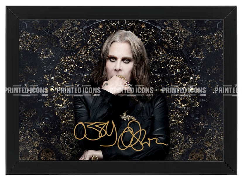Framed Ozzy Osbourne Black Sabbath signed photo print
