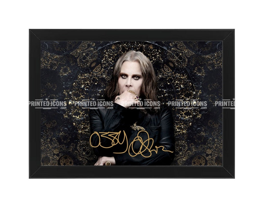 Ozzy Osbourne Black Sabbath signed photo print with printed autograph