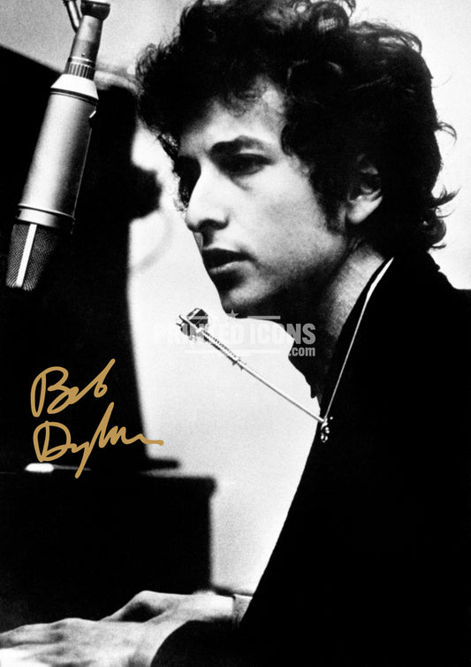Bob Dylan signed photo print with printed autograph