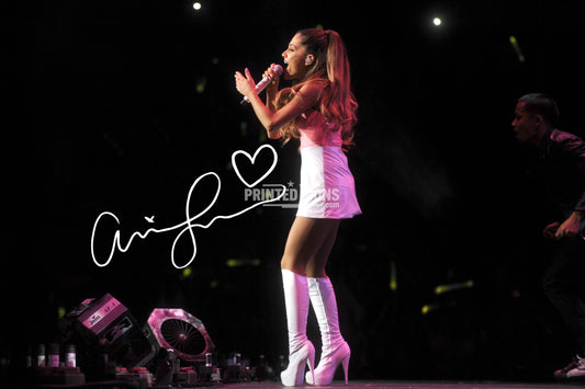 Ariana Grande performing live signed photo print