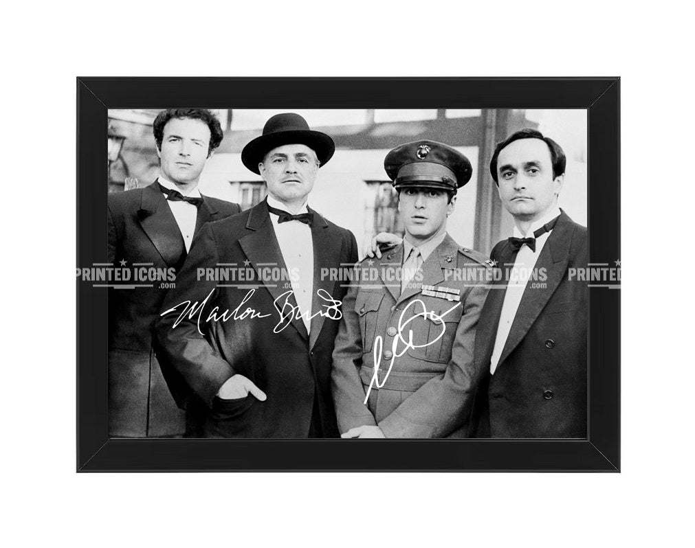 The Godfather signed photo print with Marlon Brando and Al Pacino autographs