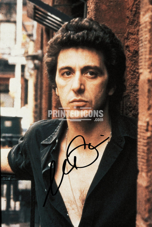 Al Pacino photo print featuring reproduced autograph movie memorabilia