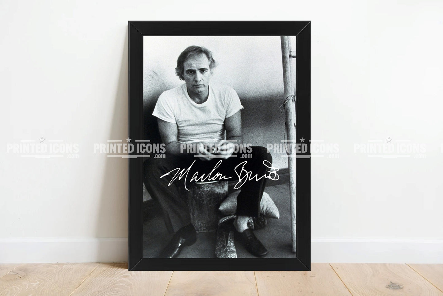 Marlon Brando signed photo print displayed as classic movie wall art