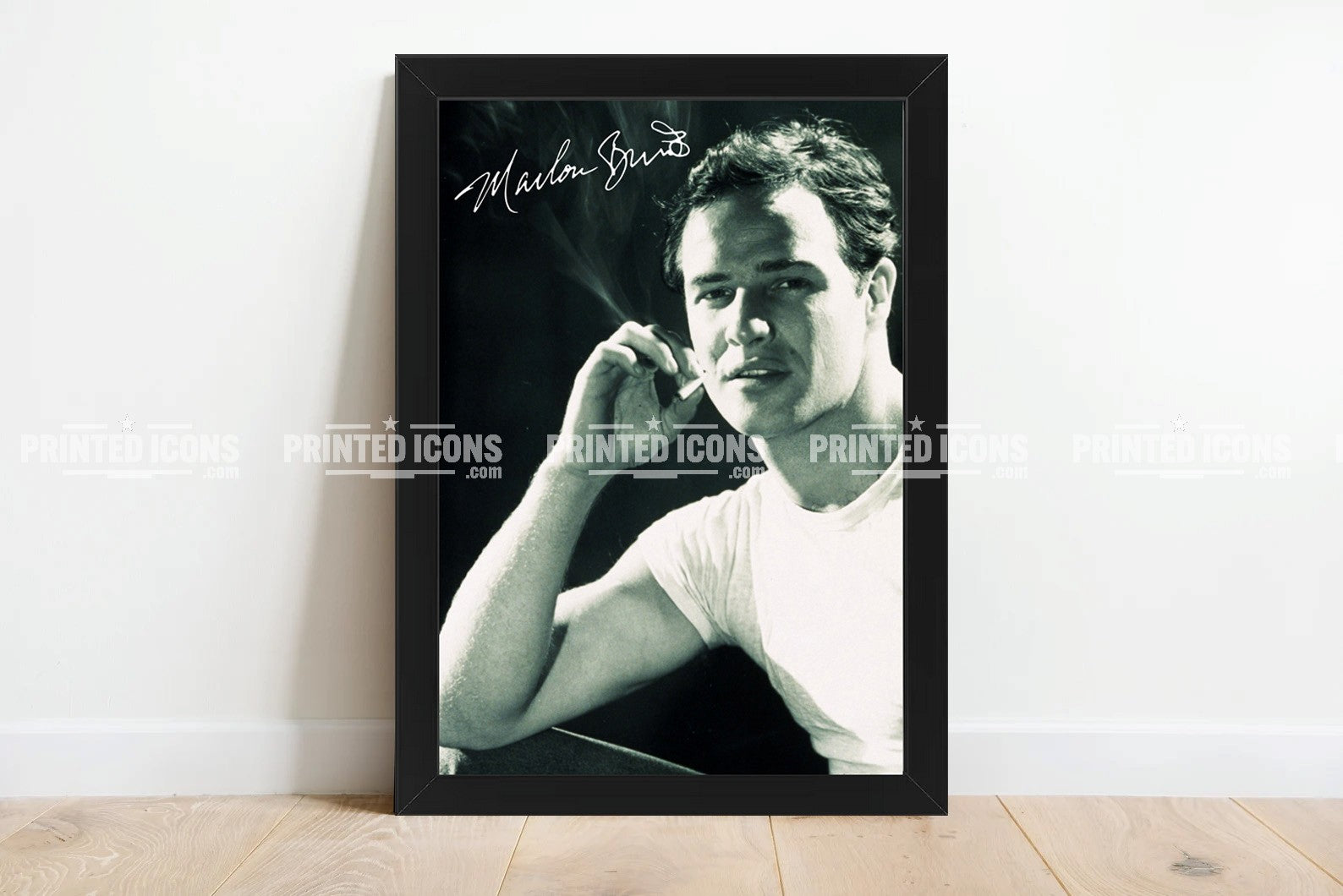 Framed Marlon Brando autograph photo print classic Hollywood memorabilia
