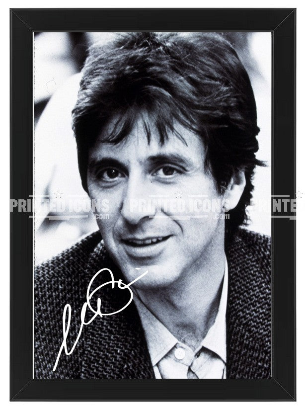 Framed Al Pacino signed photo black and white movie memorabilia