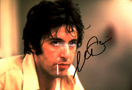 Al Pacino portrait photo print featuring printed autograph