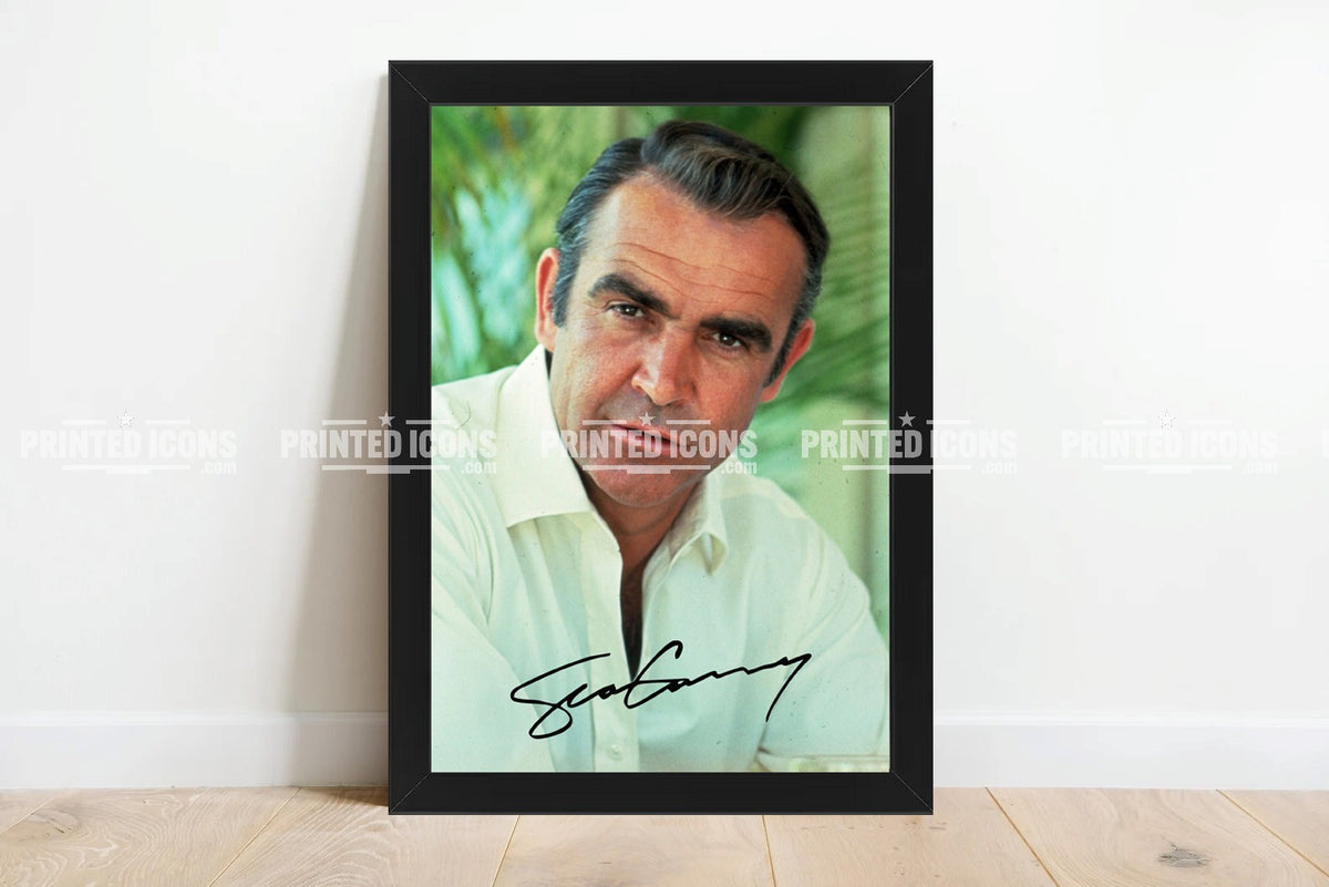 Framed Sean Connery autograph photo print James Bond memorabilia