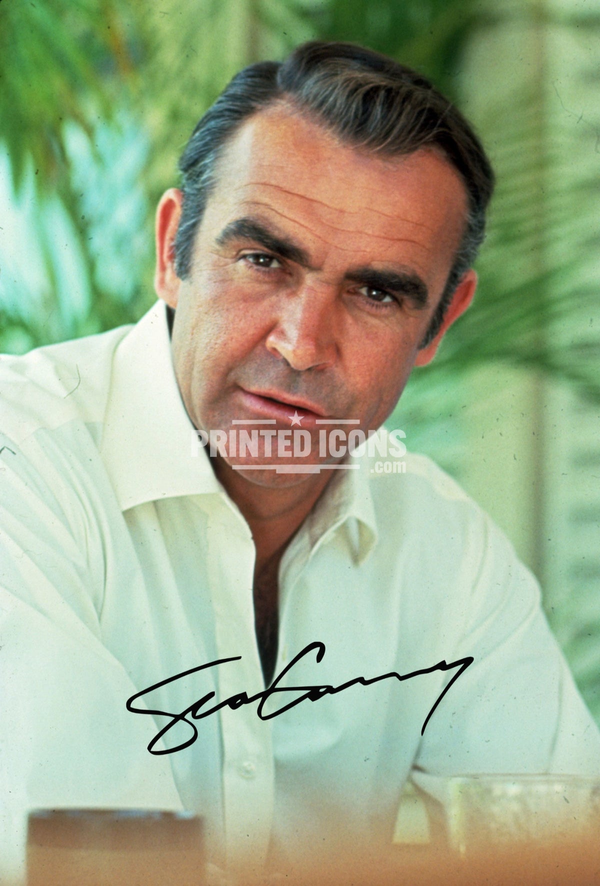 Sean Connery portrait photo with printed autograph James Bond memorabilia